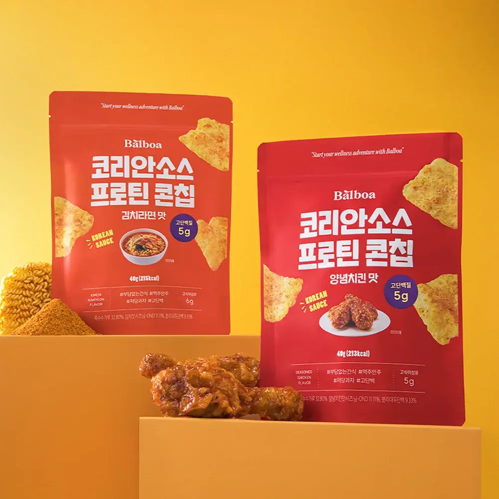 [NEW] 발보아 저당 코리안소스 프로틴콘칩 40g 2종 택1